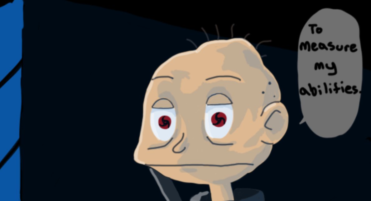 meme image of the rugrats kid saying "to measure my abilities"